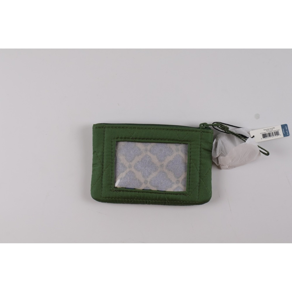 Vera Bradley Zip ID Case Pearlized Cedar Green Quilted OS NWT